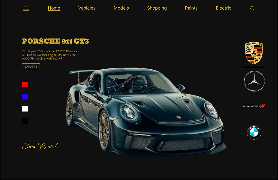 A Car Rental Website